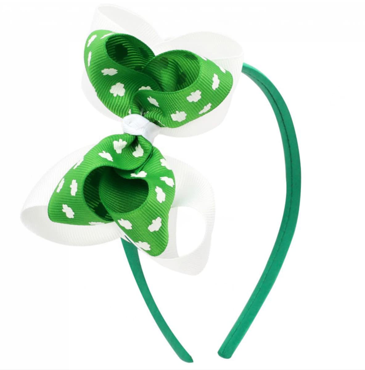 4Pcs St. Patrick's Day Hair Clips/Headbands Handmad Irish Green Shamrock HairBand Lucky Shamrock Hair Clips Costume Hair Accessory for Women, Girls (LLucky Headbands)