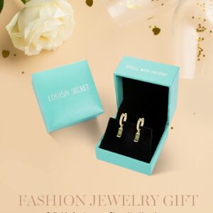 14K Gold Plated Drop Earrings, LOUISA SECRET Sterling Silver Earrings for Women, Dainty Birthstone Earrings with Zirconia, Anniversary Birthday Wedding Christmas Jewelry Gift for Mom