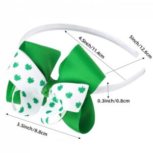 4Pcs St. Patrick's Day Hair Clips/Headbands Handmad Irish Green Shamrock HairBand Lucky Shamrock Hair Clips Costume Hair Accessory for Women, Girls (LLucky Headbands)