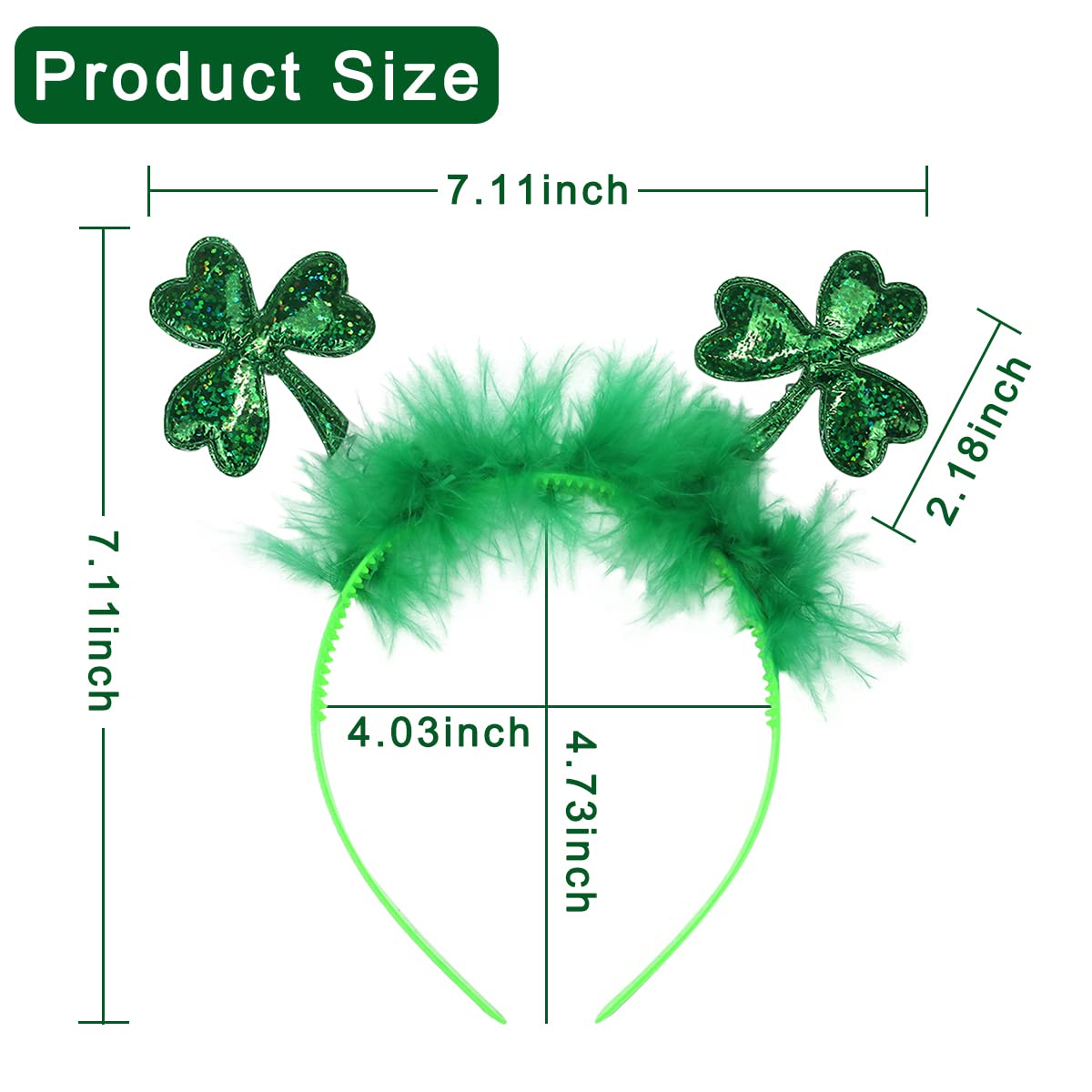 Totelux St. Patrick's Day Headband Green Clover Hair Band Women Girls Hair Headdress Festive Costume Accessories Decoration Parade Party Supplies