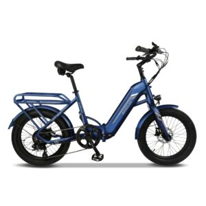 emojo bike bobcat e-bike foldable 7-speed 500w 48v electric bicycle with removable battery (bobcat, blue)