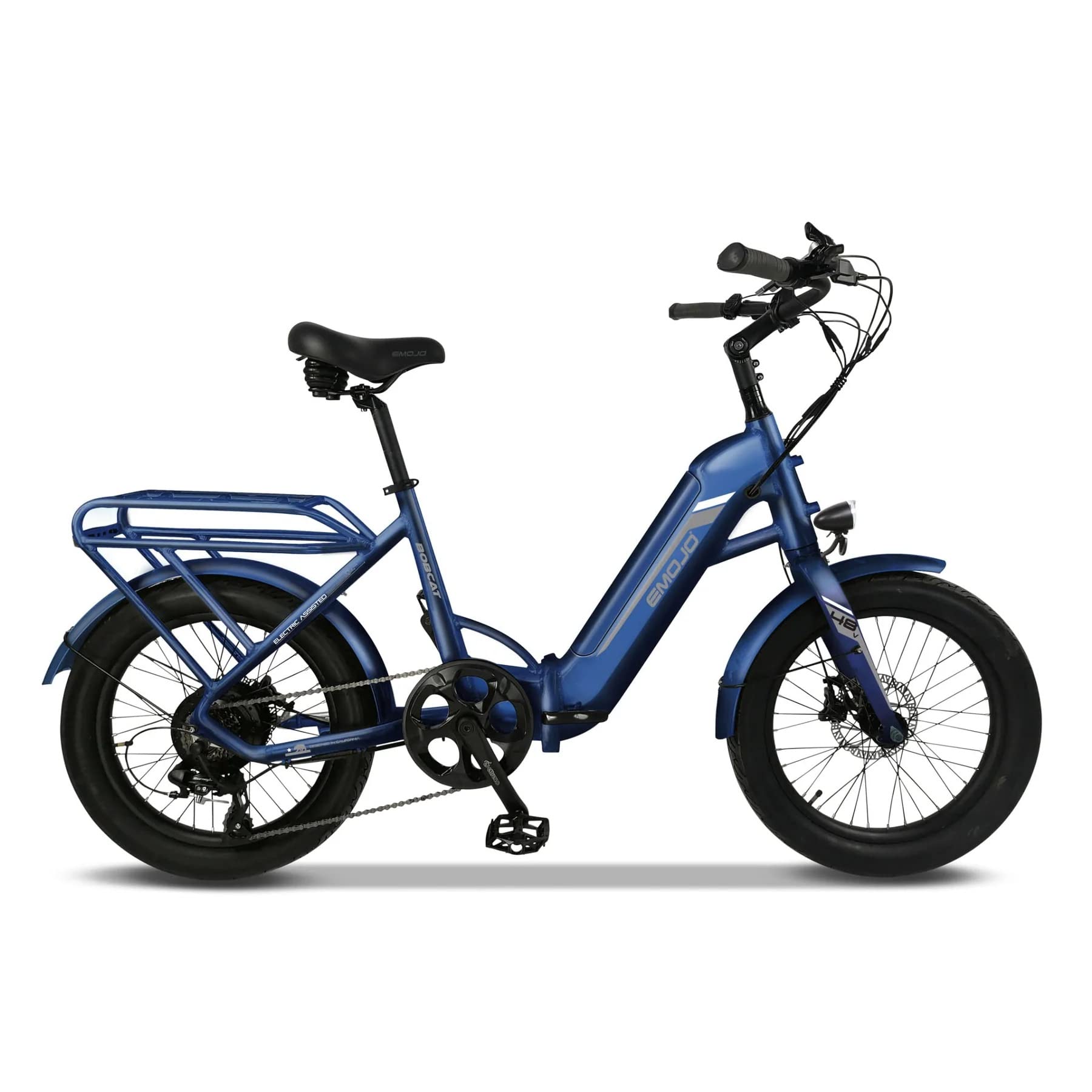 EMOJO Bike Bobcat E-Bike Foldable 7-Speed 500W 48V Electric Bicycle with Removable Battery (Bobcat, Blue)