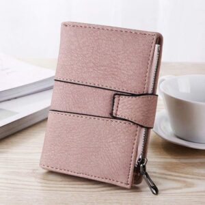 Women Retro Rivets Short Wallet Purse Women Fashion Handbags Wallet Tote Bag Shoulder Bag Top Handle (Pink, One Size)