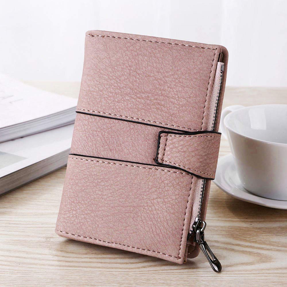 Women Retro Rivets Short Wallet Purse Women Fashion Handbags Wallet Tote Bag Shoulder Bag Top Handle (Pink, One Size)