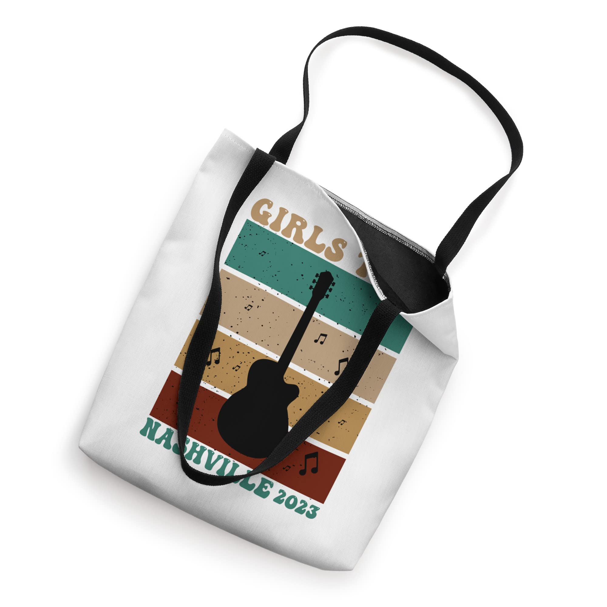 Guitar Retro Vintage Girls Trip Nashville 2023 Girls Camping Tote Bag