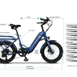 EMOJO Bike Bobcat E-Bike Foldable 7-Speed 500W 48V Electric Bicycle with Removable Battery (Bobcat, Blue)