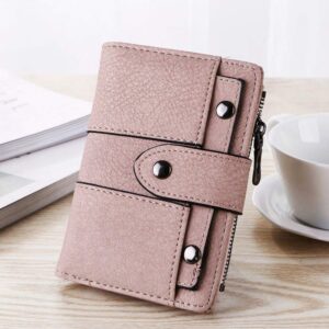 Women Retro Rivets Short Wallet Purse Women Fashion Handbags Wallet Tote Bag Shoulder Bag Top Handle (Pink, One Size)