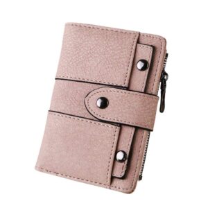 Women Retro Rivets Short Wallet Purse Women Fashion Handbags Wallet Tote Bag Shoulder Bag Top Handle (Pink, One Size)