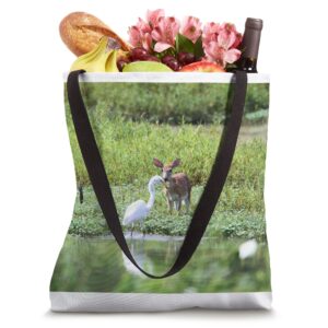 Fawn and Egret Tote Bag