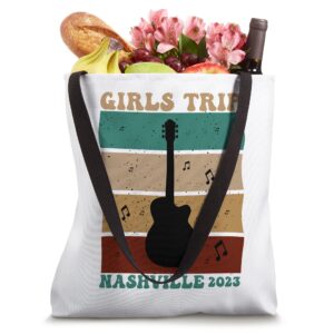 Guitar Retro Vintage Girls Trip Nashville 2023 Girls Camping Tote Bag