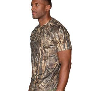 Realtree Men's Essential Camo Lightweight Performance Short Sleeve Shirt (RT MAX-7, Large)