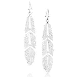 Montana Silversmiths Freedom Feather American Made Earrings - AMER5459