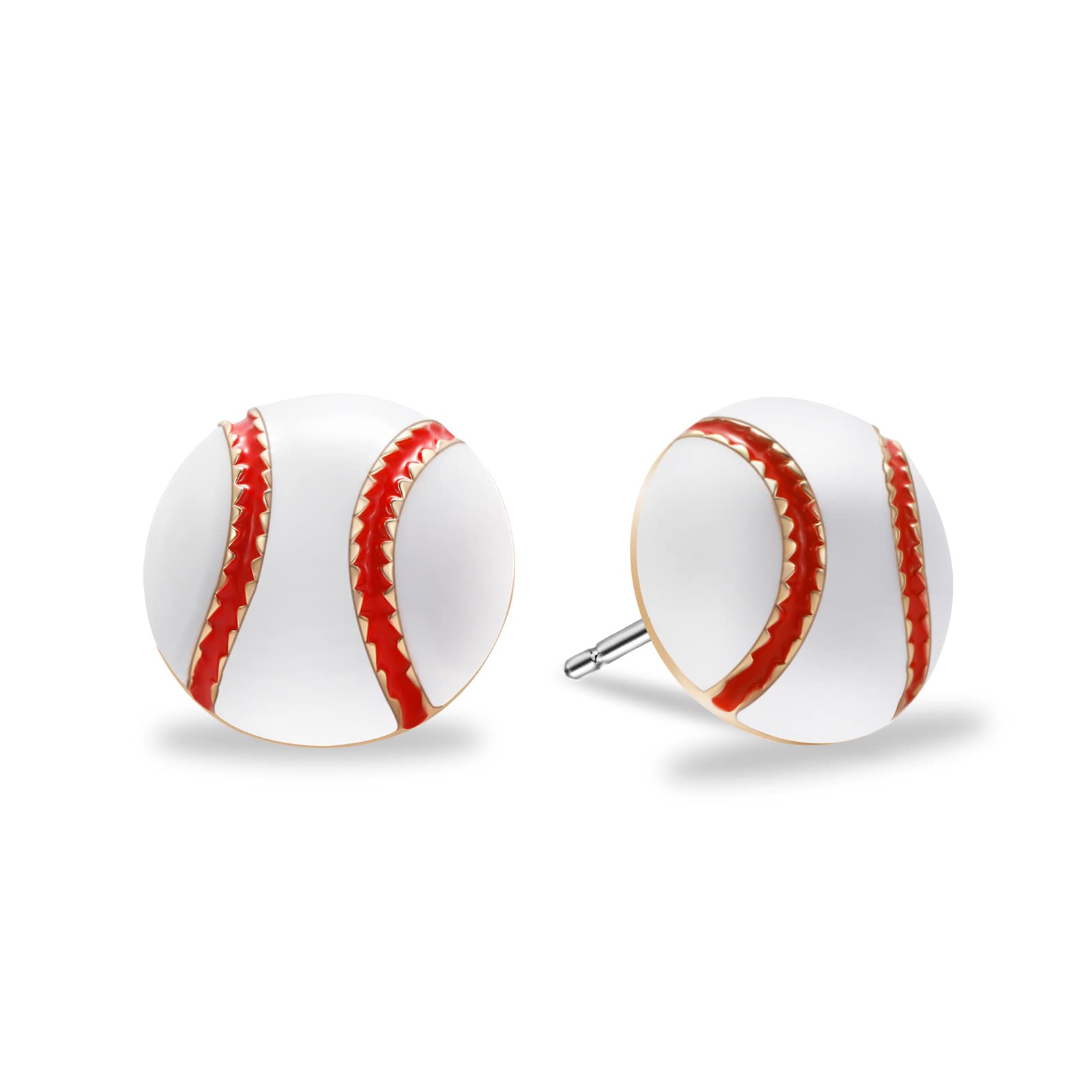 SmileBelle Baseball Earrings for Women, Sterling Silver Baseball Stud Earrings for Baseball Mom Hypoallergenic Sports Earrings for Sport Fans Baseball Party Jewelry or Birthday Gifts