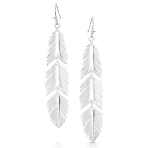 Montana Silversmiths Freedom Feather American Made Earrings - AMER5459