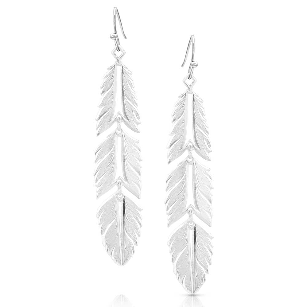 Montana Silversmiths Freedom Feather American Made Earrings - AMER5459