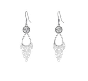 white gold plated 925 sterling silver bohemia chandelier filigree dangle &drop earrings for women 1.9inches long