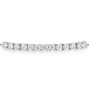 Gem Stone King Moissanite Tennis Bracelet For Women Bridal Wedding Fashion with Box Chain and Slider (3.00 Cttw, Round 4MM, Fully Adjustable Up to 9 Inch)