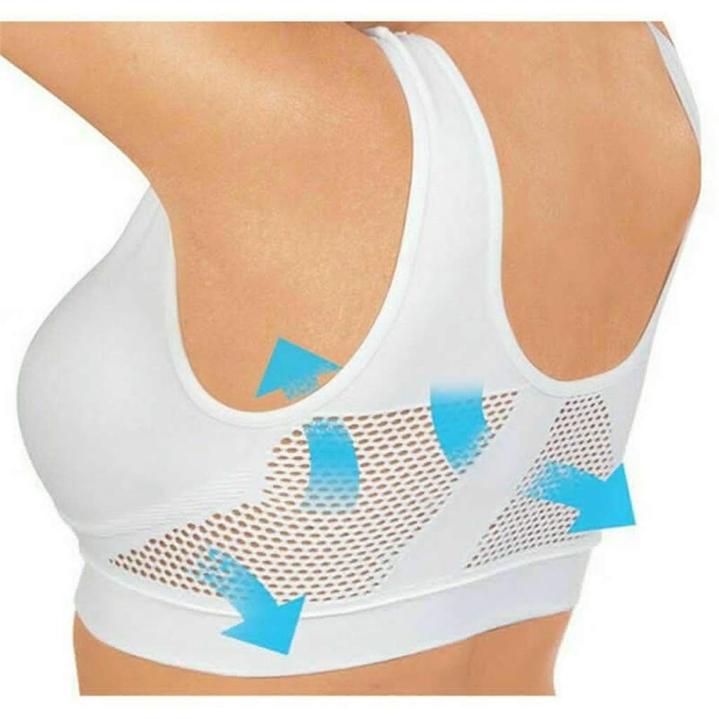 Womens Comfort Sports Bra Seamless Wide Strap Workout Yoga Bra Breathable Stretch Everyday Bra with Removable Pads S-6XL