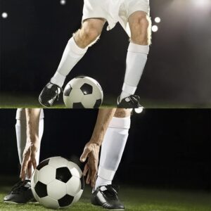 Men's Soccer Non Skid Ball Socks Anti Slip Grip Non Slip Socks, Shin Guard sleeves, Guard Straps for Football