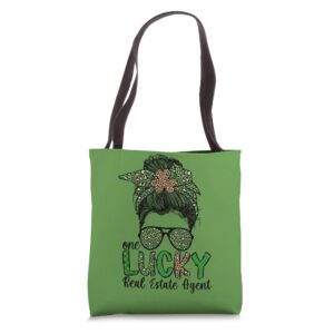 lucky real estate agent st. patrick's day real estate agents tote bag