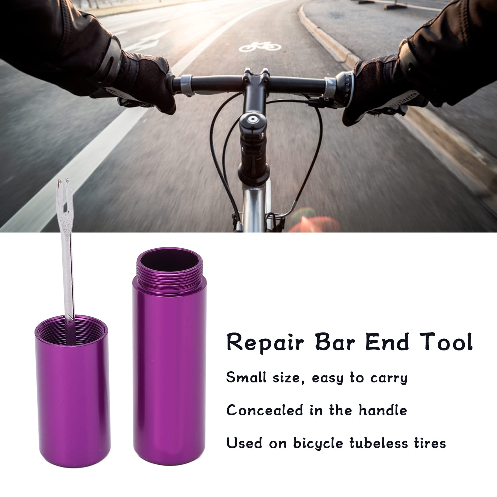 Yuecoom Bar End Tool, Components Integrated Bicycle Tubeless Tire Fast Repair Kit for MTB Road Bike