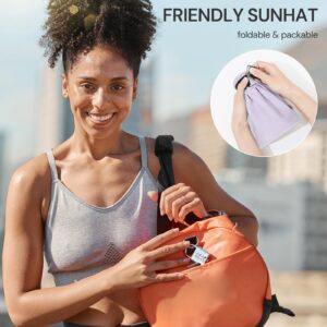 BENEUNDER Large Brim Foldable Sun Visor for Women UPF50+ UV Protection (Beige)