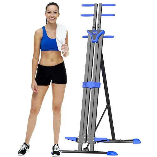 The ONLY Vertical Climber Machine Combined Resistance Training and High-Intensity Cardio for Home, More Than 350 lbs Weight Capacity，Full Body Stair Climber，Home Gym Exercise Machine (Blueblack)