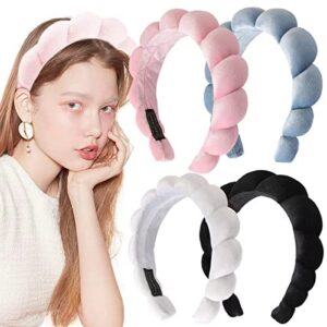 CHERSE Spa Headband for Women Sponge Terry Towel Cloth Fabric Head Band for Skincare Face Washing Makeup Removal Shower Hair Accessories (Pink 1pc)