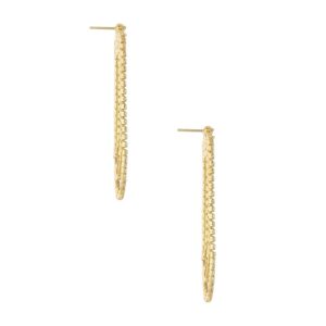 Ettika Dangle Earrings for Women. Crystal Oval 18k Gold Plated Drape Earrings. Fashion Jewelry