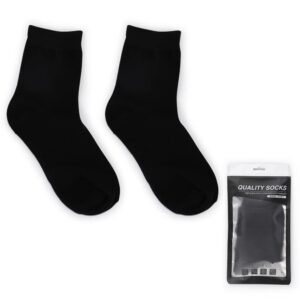 GREENRAIN Men's Sport Comfort Cushion Sock White Crew with Black Bottom Ankle Support