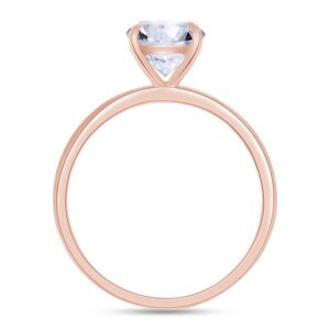 SAVEARTH DIAMONDS 1 1/3 CT Oval Cut Lab Created Moissanite Diamond Solitaire Engagement Ring For Women In 14k Rose Gold Plated 925 Sterling Silver (Clarity : VVS1,1.30 Cttw)-5