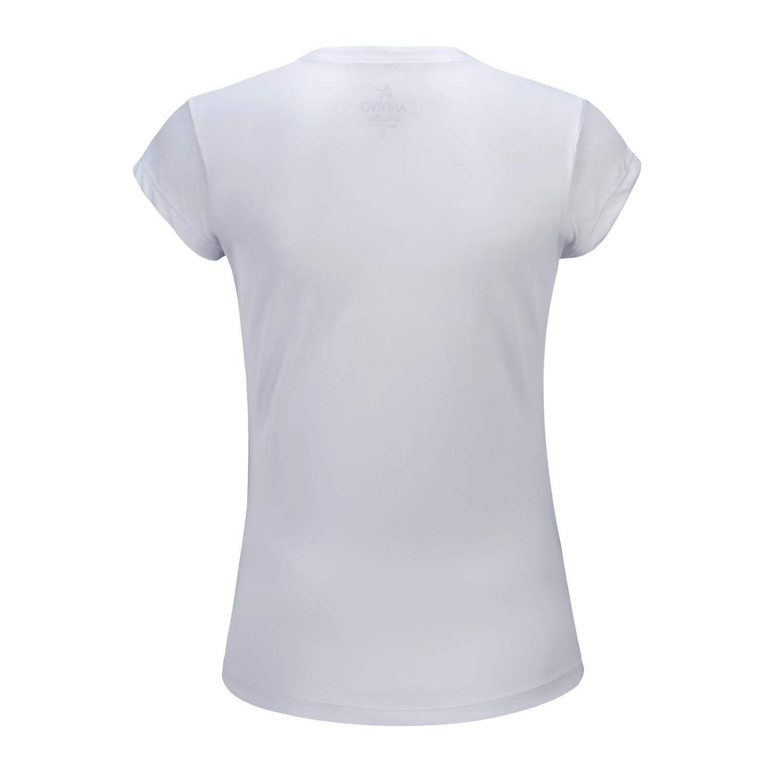 ANIVIVO Tennis Shirts for Women Short Sleeves, Solid Golf T Shirts V-Neck Running Shirts(White,M)