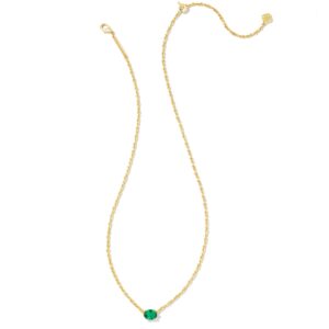 Kendra Scott Cailin 14k Gold-Plated Pendant Necklace in Green Crystal, Fashion Jewelry for Women