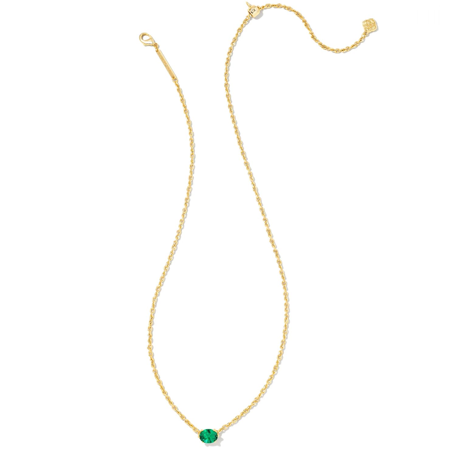 Kendra Scott Cailin 14k Gold-Plated Pendant Necklace in Green Crystal, Fashion Jewelry for Women