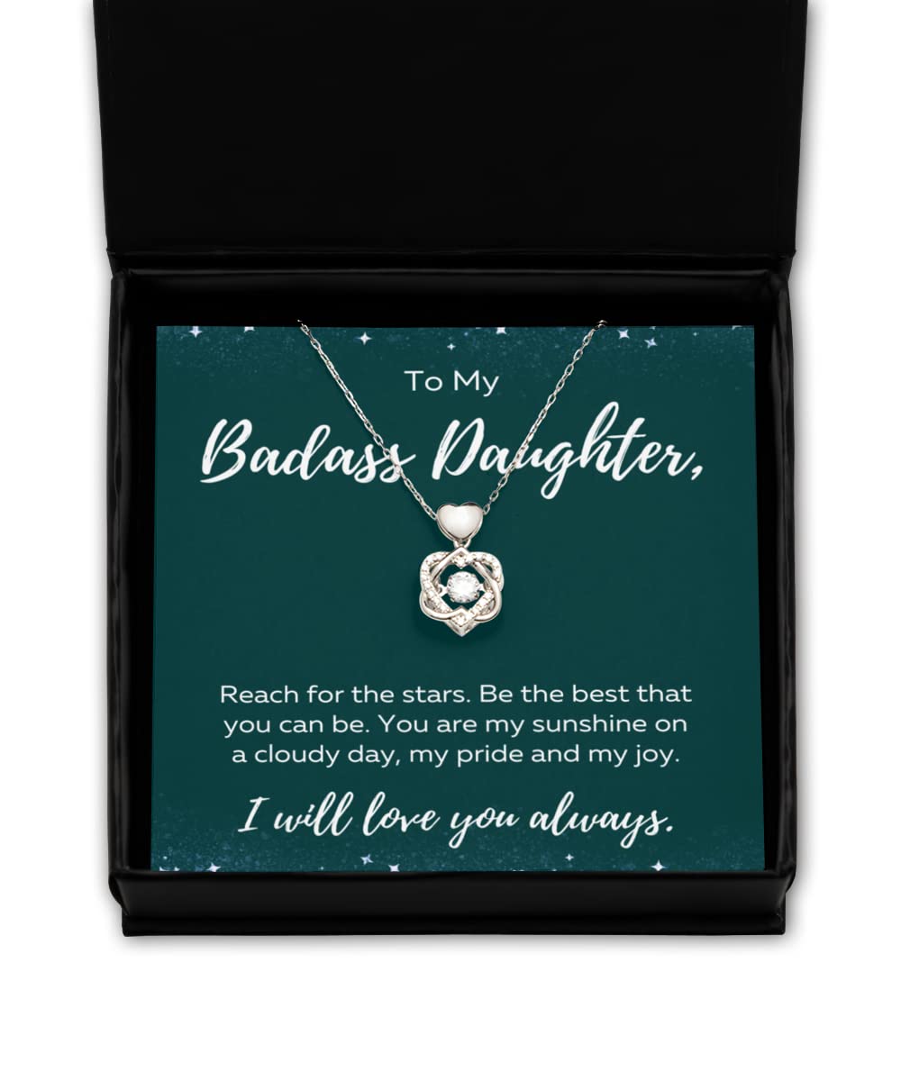 Necklace Gifts for Daughters From Mothers, Daughter Necklace, To My Badass Daughter Necklace From Dad, Daughter Birthday Jewelry, Daughter College Gift