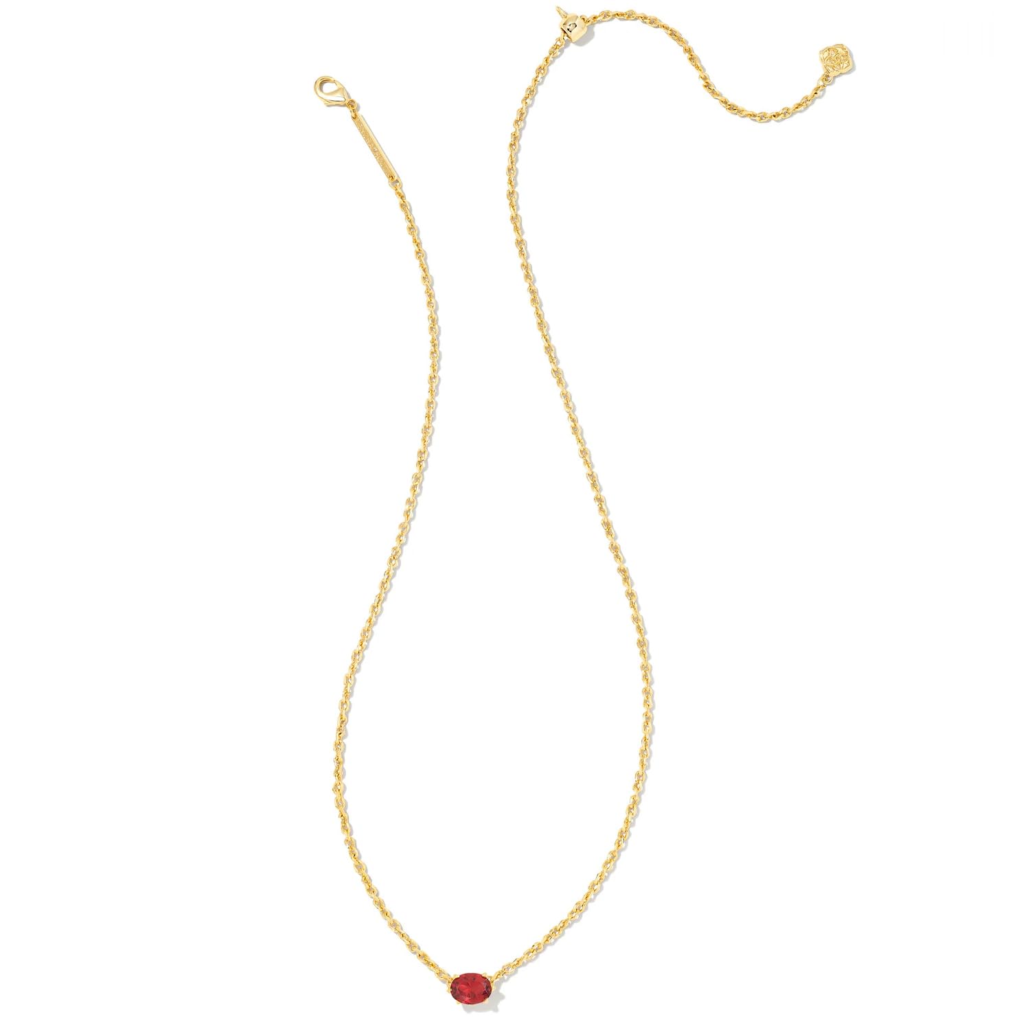 Kendra Scott Cailin 14k Gold-Plated Pendant Necklace in Burgundy Crystal, Fashion Jewelry for Women