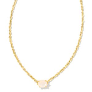 kendra scott cailin 14k gold-plated pendant necklace in champagne opal crystal, fashion jewelry for women