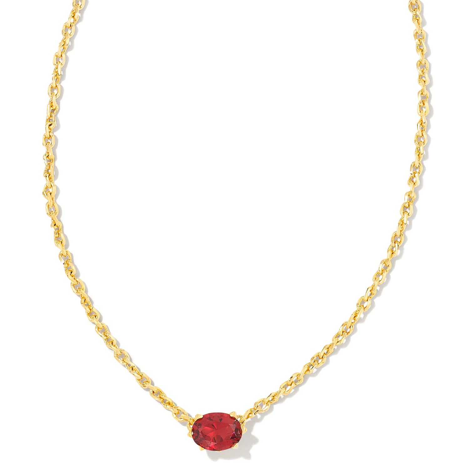 Kendra Scott Cailin 14k Gold-Plated Pendant Necklace in Burgundy Crystal, Fashion Jewelry for Women