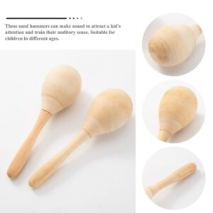 MAGICLULU 10pcs Maracas Hand Percussion Rattles DIY Wood Maracas with Crisp Blow Sound for Music Party Favors