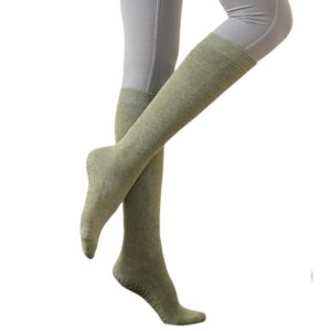 Non Slip Yoga Socks for Women,Knee High Socks,Anti-Skid Pilates, Barre, Dance Barefoot Workout Socks 1Pair (Green)