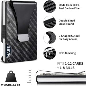 Picture It 3D Carbon Fiber Minimalist Slim Wallet For Men - Front Pocket RFID Blocking Credit Card Holder With Metal Money Clip (Carbon Fiber)