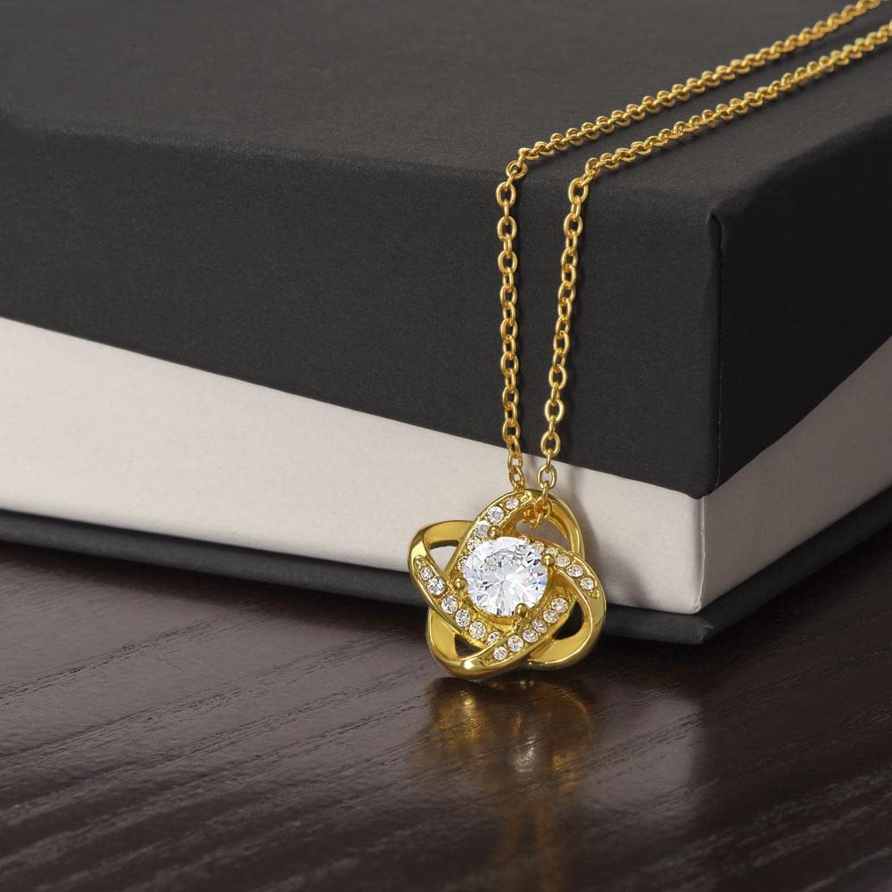 Jewelayer To My Granddaughter Unique Love Knot Necklace From Grandma Grown Up Granddaughter Jewelry Birthday, Wedding Day Gift From Grandma. (A)- 18K Yellow Gold Finish (Standard Box)