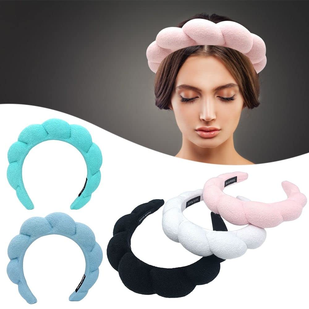 CHERSE Spa Headband for Women Sponge Terry Towel Cloth Fabric Head Band for Skincare Face Washing Makeup Removal Shower Hair Accessories (Pink 1pc)