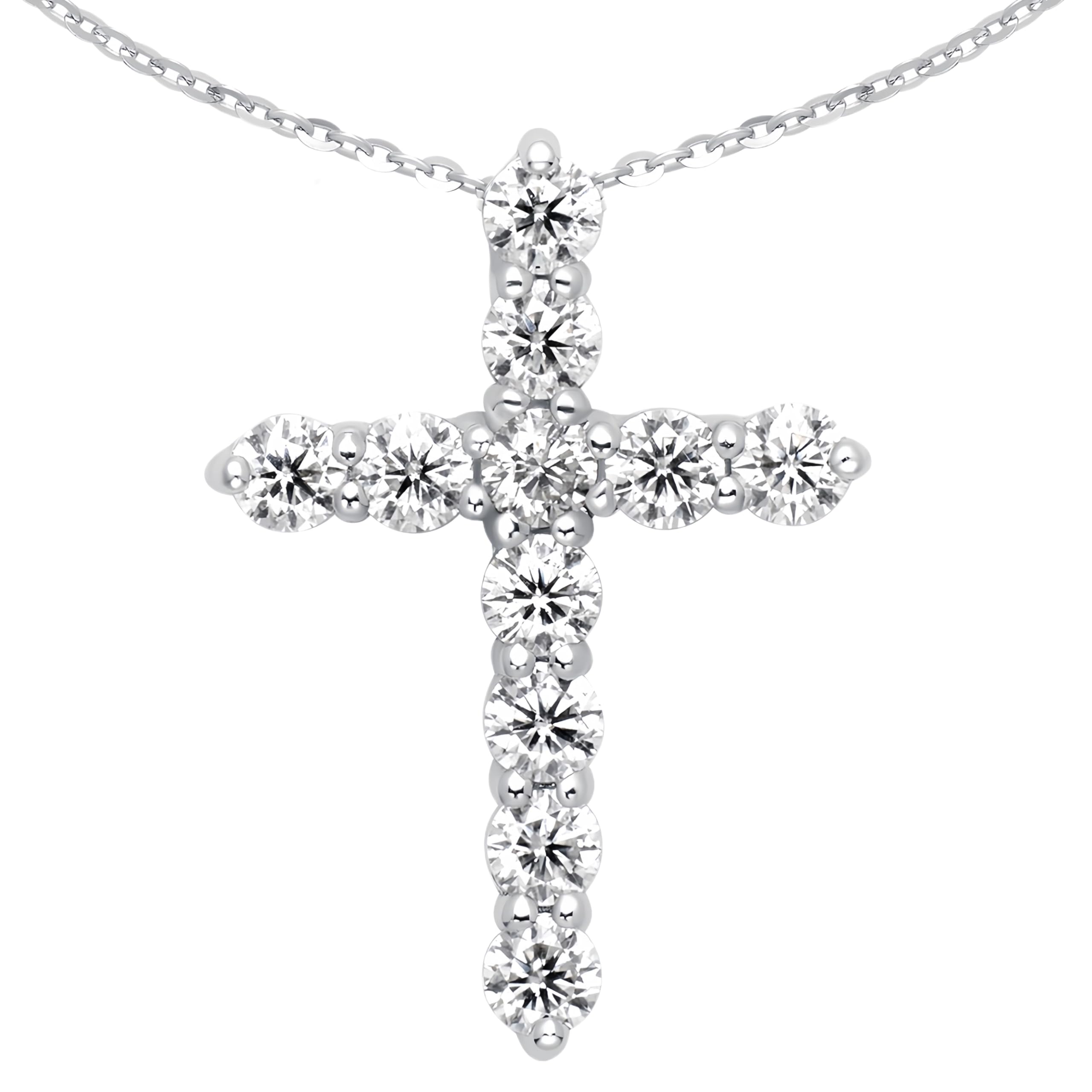 sheborn Cross Necklace for Women, Moissanite Necklace Cross Pendant for Women with 925 Sterling Silver Chain