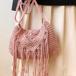 Crossbody Bag Purse Women Cute Hobo Bag Satchel Bag Summer Beach Bag Knit Bag Shoulder Bag Tassels Crochet Tote Handbags