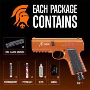 Airsoft Gun Airsoft Pistol CO2 Self Defense .43 Caliber, Home Personal Security Defense for CO2 Cartridges/Rubber Rounds/Pepper Balls