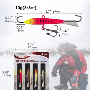 THKFISH Ice Fishing Jigs Vertical Jigs Kit Ice Fishing Tackle A-10g+C-10g