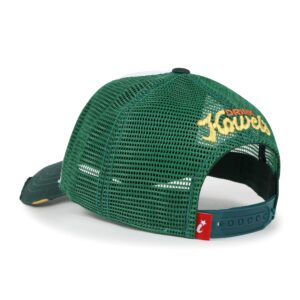 ililily Premium Howels Embroidery Vintage Baseball Cap Distressed Trucker Hat, Green, Medium