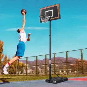 basketball hoop outdoor, 7-10ft height adjustable basketball hoop with 44in shatterproof backboard and wheels for teenagers adults outdoor indoor, portable basketball goal basket balls outdoor hoop