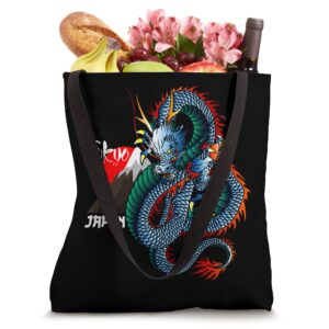 Japanese Aesthetic Dragon Tokyo Japan Asian 80’s Manga Anime Tote Bag